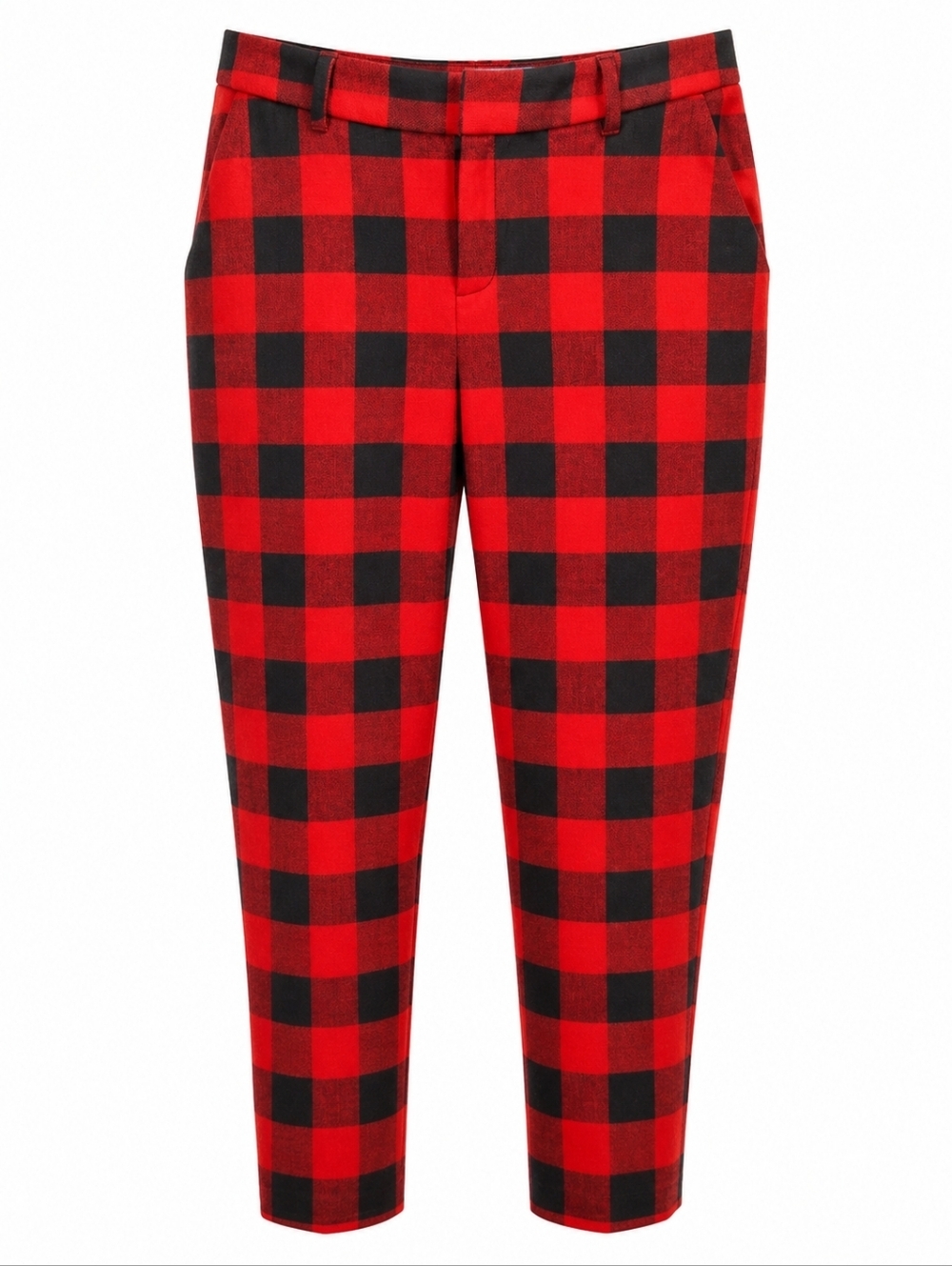Old Navy Women's Red & Black Buffalo Plaid Harper Mid Rise Ankle Pants 10 Punk